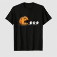 thumbnail image 1 of Women's Halloween Pumpkin Ghost Graphic T-Shirt, 100% Cotton Short Sleeve Shirt, 1 of 6