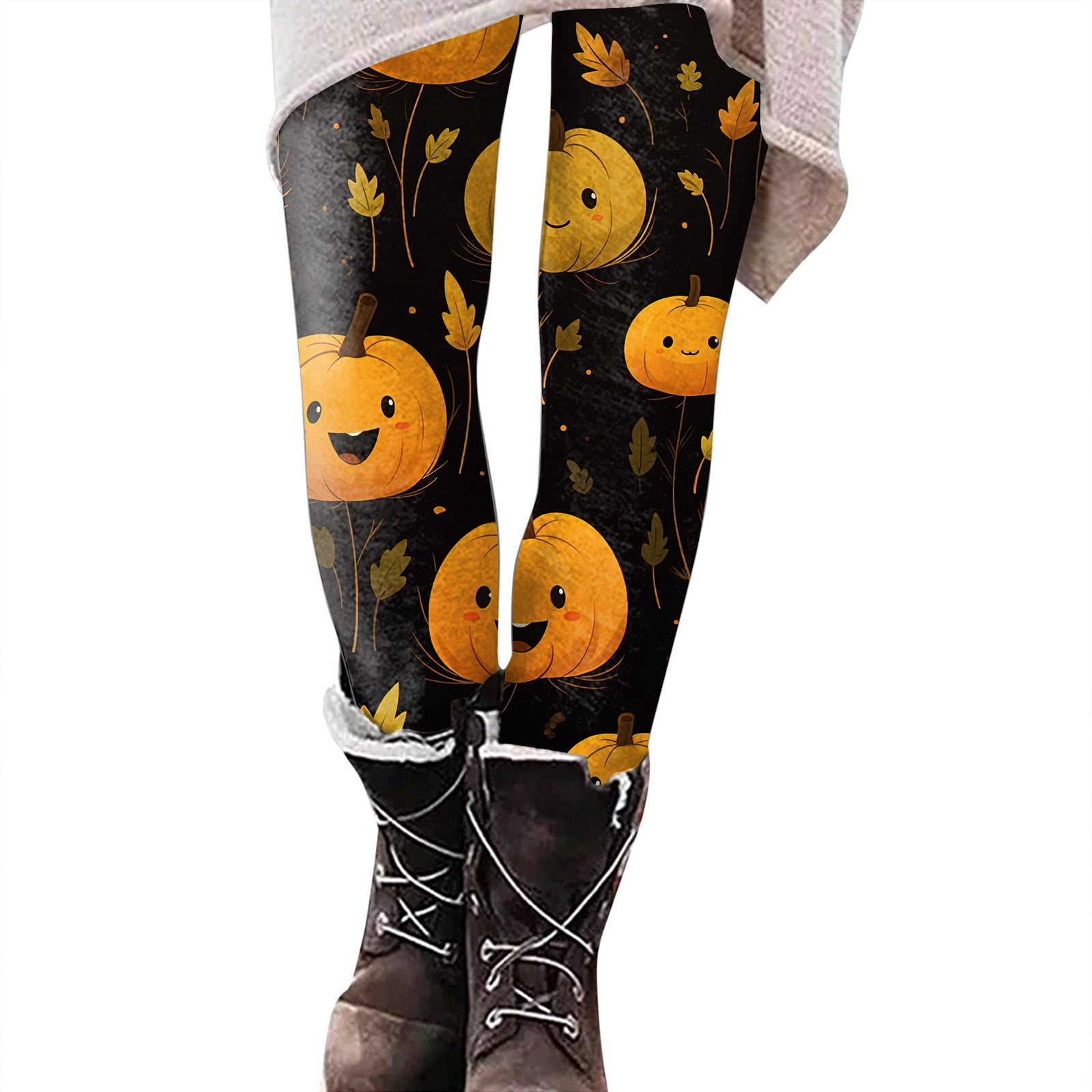 Women's Halloween Pumpkin Print Leggings Soft Stretchy High Waist ...