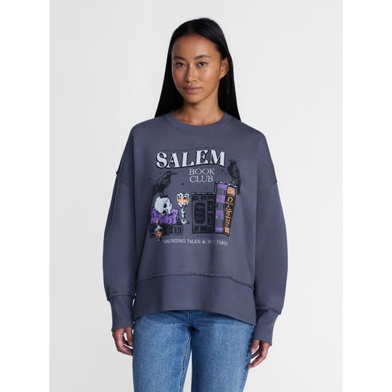 Women's Halloween Salem Book Club Graphic Fleece from Way to Celebrate, Sizes S-4X
