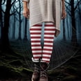 thumbnail image 1 of Women's Halloween Striped Print Leggings, Stretch Casual Sports Fitness Tight Yoga Pants XL, 1 of 9