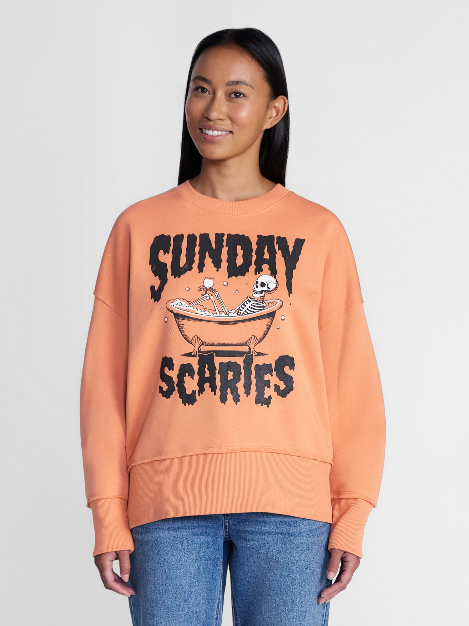Women's Halloween Sunday Scaries Graphic Fleece from Way to Celebrate, Sizes S-4X