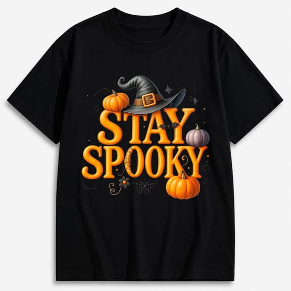 Women's Halloween Things Collage Graphic Halloween Shirt, Spooky Graphic Short Sleeve T-Shirt