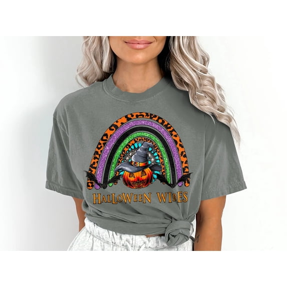 Women's Halloween Wibes Rainbow T-Shirt