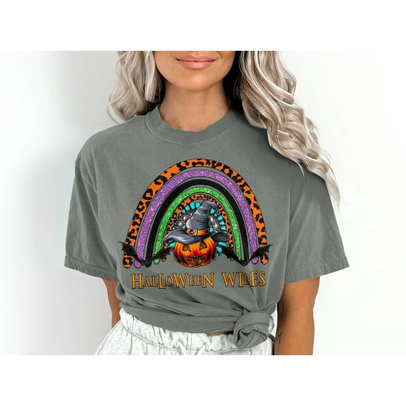 Women's Halloween Wibes Rainbow T-Shirt