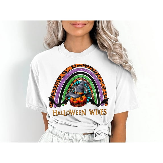 Women's Halloween Wibes Rainbow T-Shirt