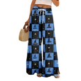 thumbnail image 1 of Women's Halloween Wide Leg Pants with Drawstring Waist, Casual Loose Fit Ghost and Pumpkin Print Lounge Trousers, 1 of 5