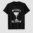 thumbnail image 1 of Women's Halloween Witch Potion Glass Graphic T-Shirt, 100% Cotton Short Sleeve Shirt, 1 of 6