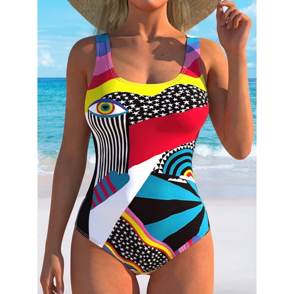 Women's Halter Athletic Tank Top, Tropical Palm Tree Print Side Drawstring Sleeveless Slimming Quick Dry Workout Vest, Stretch UV Protection Summer Beach Casual Fitness Top