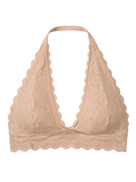 Women's Halter Lace Vest Bra, Push-Up and Enlarging, Wireless Comfortable Lace Invisible Seamless Halter Vest Underwear