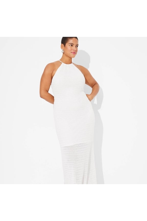Women's Halter Sweater Maxi Dress - Wild Fable Off-White XXL