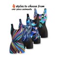 thumbnail image 1 of Women's Halter Tank Top Style One-Piece Swimsuit, Multiple Tropical Prints Side Drawstring Quick Dry Bathing Suit, Stretch UV Protection Summer Beach Swimwear, 1 of 1