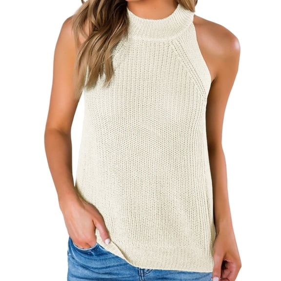 Women's Halter Tank Tops Sleeveless Cami Sweater Vest Knit Tops