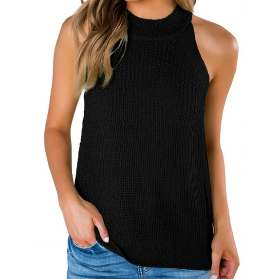 Women's Halter Tank Tops Sleeveless Cami Sweater Vest Knit Tops