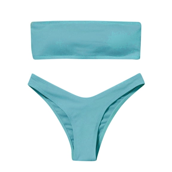 Women's Halter Triangle Bikini Sets Ruffle String Bikini Two Piece Swimsuit Bathing Suits