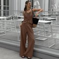 thumbnail image 1 of Women's Halter Vest and Wide Leg Pants Set, Tie Front Sleeveless Two Piece Outfit, 1 of 5