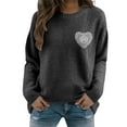 thumbnail image 1 of Women's Hand-Crochet Detail Sweater, 3D Floral Embroidered Pullover, Casual Crewneck Knit Top, Boho Chic Long Sleeve Blouse, Lightweight Textured Pullover Black XL, 1 of 10