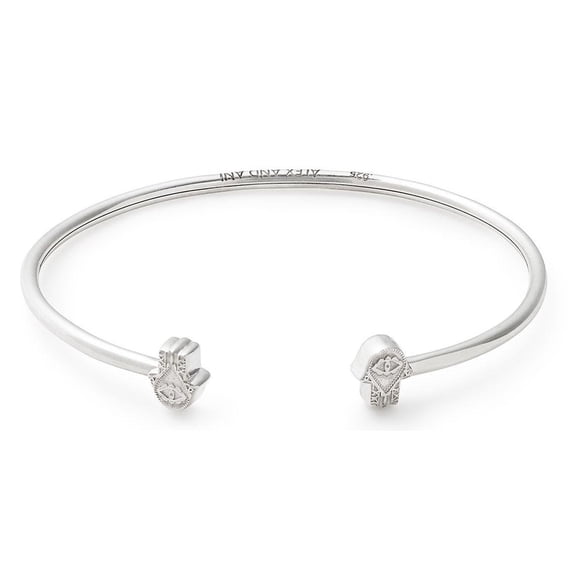 Women's Hand of Fatima Cuff Bracelet Sterling Silver Bracelet