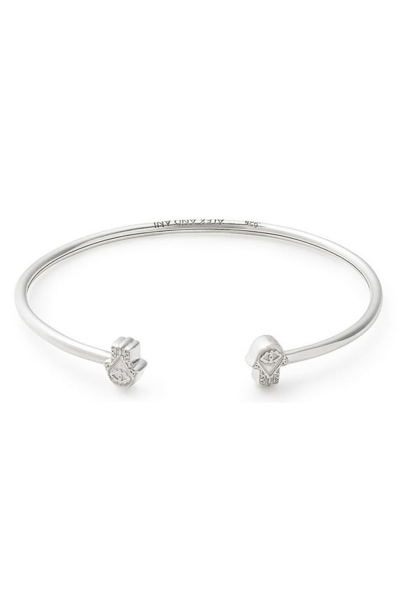 Women's Hand of Fatima Cuff Bracelet Sterling Silver Bracelet
