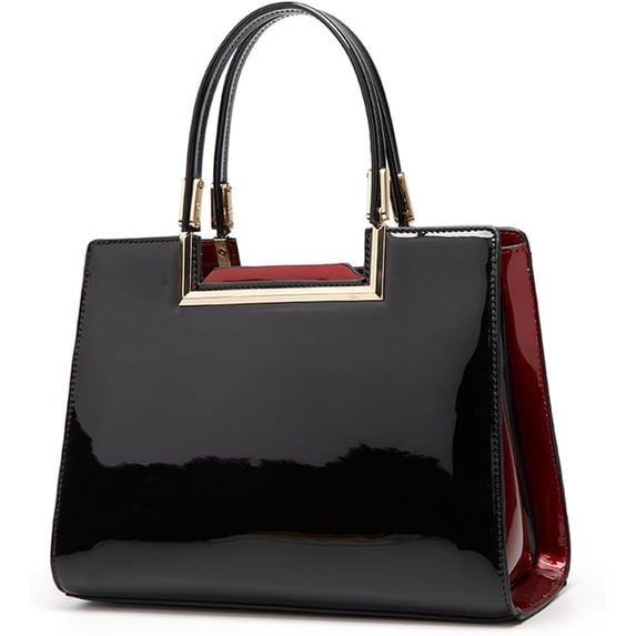Women's Handbag and Purse Patent PU Leather Stylish Top Handle Satchel Bag Elegant Shoulder Crossbody Bag Evening Bag