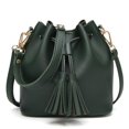 thumbnail image 1 of Women's Handbags Shoulder Bags Leather Drawstring Long Strap Shoulder Purses Bags (Green), 1 of 5
