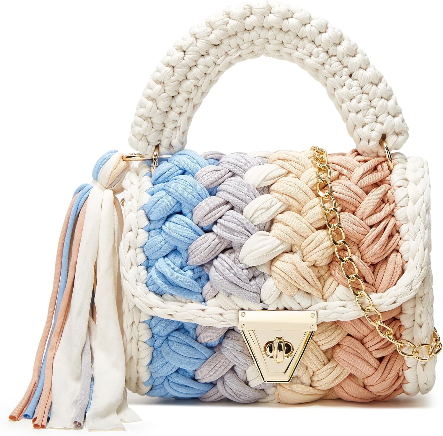 Women's Handbags Wallets Crossbody Bags Women's Thick Line Knitting Shoulder Bags Crochet Handbags Hand Knitting Handbags Clutch Flap Evening Bags
