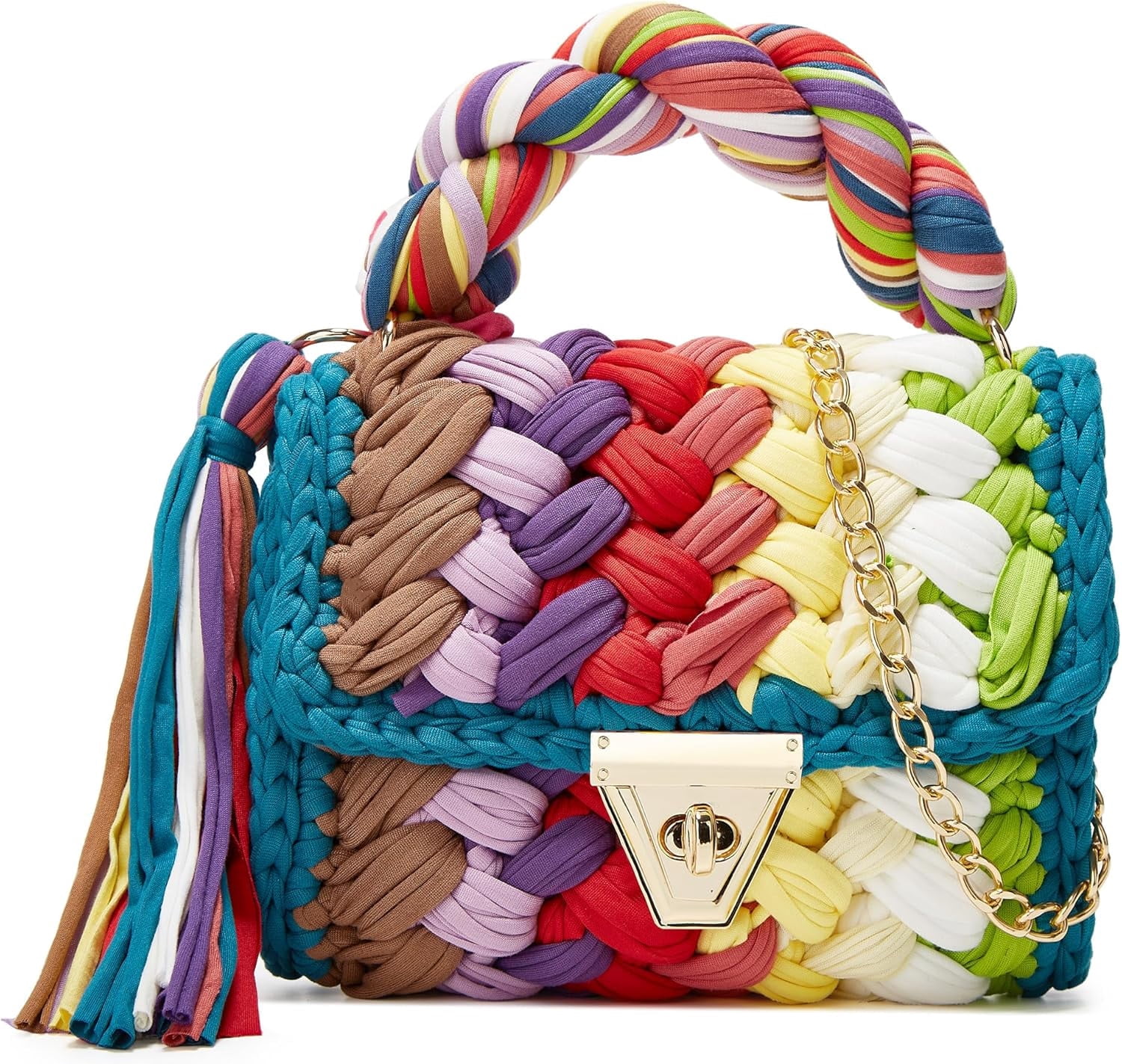 Women's Handbags Wallets Crossbody Bags Women's Thick Line Knitting Shoulder Bags Crochet Handbags Hand Knitting Handbags Clutch Flap Evening Bags