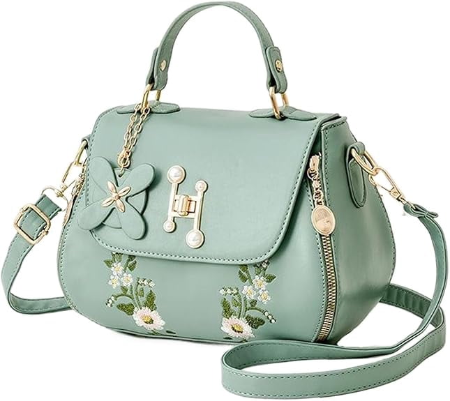Women's Handbags and Purses Casual Messenger Embroidered Top Handle Satchel Trendy Work Crossbody Shoulder Bags