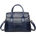 thumbnail image 1 of Women's Handbags and Purses Ladies Crocodile Pattern Leather Flap Shoulder Bag Top Handle Satchel Tote Work Bags, 1 of 7
