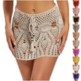 thumbnail image 1 of Women's Handmade Crochet Beach Skirt Cover-Up Summer Boho Swimwear Bikini Cover Mini Skirt Beige S, 1 of 3