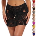 thumbnail image 1 of Women's Handmade Crochet Beach Skirt Cover-Up Summer Boho Swimwear Bikini Cover Mini Skirt Black S, 1 of 3