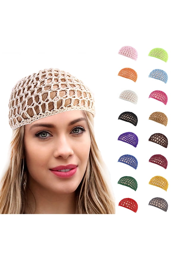 Women's Handmade Hairnet Wig Cap Solid Color Hair Care Sleeping Cap