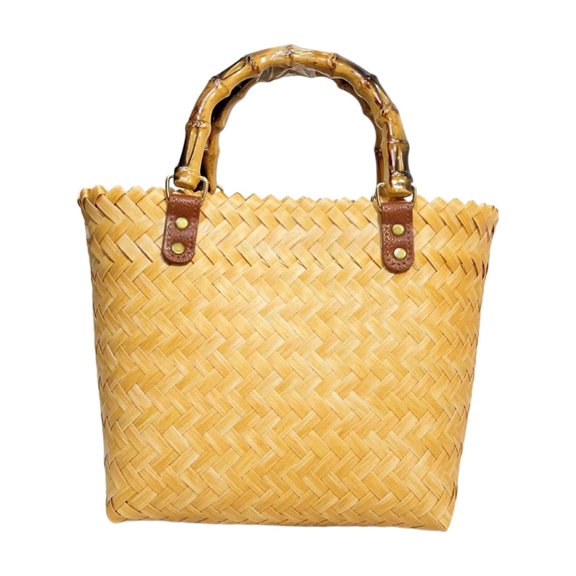 Women's Handmade Woven Tote Bag, Casual Boho Shoulder Purse for Beach Travel