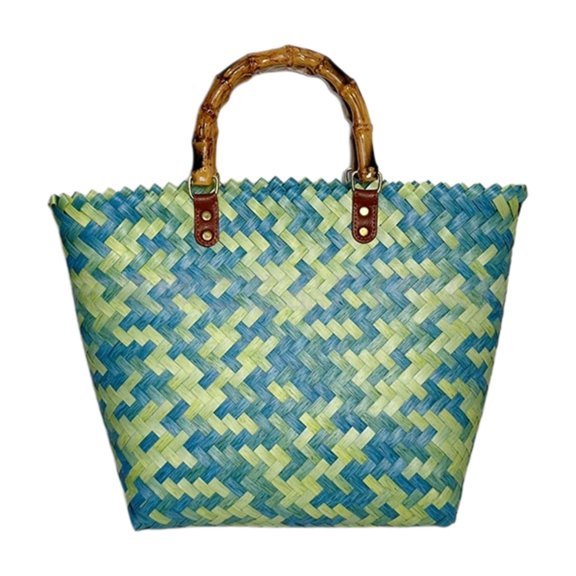 Women's Handmade Woven Tote Bag, Casual Boho Shoulder Purse for Beach Travel