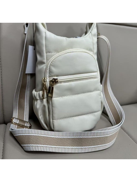 Women's Hands Free Crossbody Sling Bag With Water Bottle Holder Phone Pocket And Card Slots Lightweight Nylon For Hiking Travel Outdoor Activities