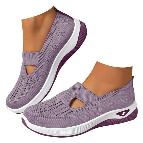 Women's Hands Free Walking Shoes Orthopedic Diabetic Slip On Breathable Foam Arch Support
