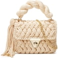 thumbnail image 1 of Women's Handwoven Tote Bags Chunky Yarn Crochet Crossbody Shoulder Bag DIY Knot Purse Knit Woven Handbag Evening Bag Clutch, 1 of 9