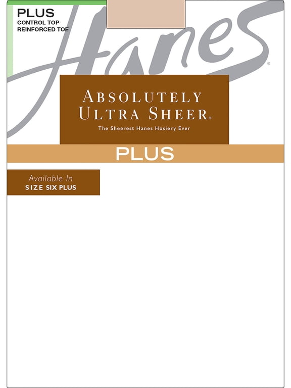 Absolutely Ultra Sheer Control Top Pantyhose with Reinforced Toe (Plus Size) Barely There 4-5P Women's