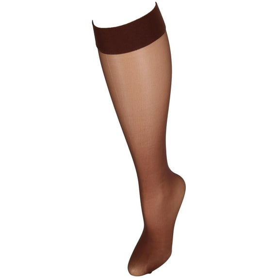 Women's Hanes 0A990 Silk Reflections Run Resistant Knee Highs - 2 Pack (Gentlebrown O/S)