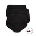 thumbnail image 1 of Women's Hanes 40FDM3 Comfort Period Moderate Brief Panty - 3 Pack (BLK/BLK/BLK 10), 1 of 2