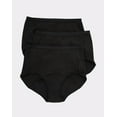 thumbnail image 1 of Hanes Comfort, Period. Briefs Underwear, Moderate Leaks, Black, 3-Pack 8 Women's, 1 of 4