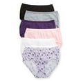 thumbnail image 1 of Women's Hanes 40H6CC Cotton Brief Panty - 6 Pack (PnkWhtHtrBKPurple 9), 1 of 4