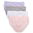 thumbnail image 1 of Women's Hanes 41CFF4 Comfort Flex Fit Hipster Panty - 4 Pack (BalrnaWhiteLilacSilver 5), 1 of 3