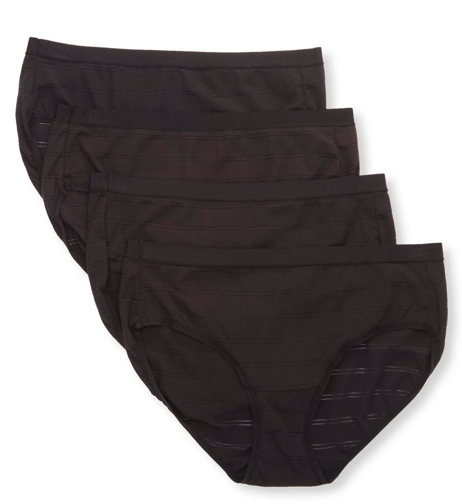 Women's Hanes 41CFF4 Comfort Flex Fit Hipster Panty - 4 Pack (Black Pack 8)  