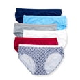 thumbnail image 1 of Women's Hanes 41H6CC Cotton Hipster Panty - 6 Pack (BluWhtHtrBerNvyBoho 8), 1 of 5