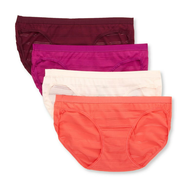 Women's Hanes 42CFF4 Ultimate ComfortFlex Fit Bikini Panty - 4 Pack  (Buff/Coral/Razzberry 6)