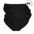 thumbnail image 1 of Women's Hanes 42FDM3 Comfort Period Moderate Bikini Panty (BLK/BLK/BLK 9), 1 of 2