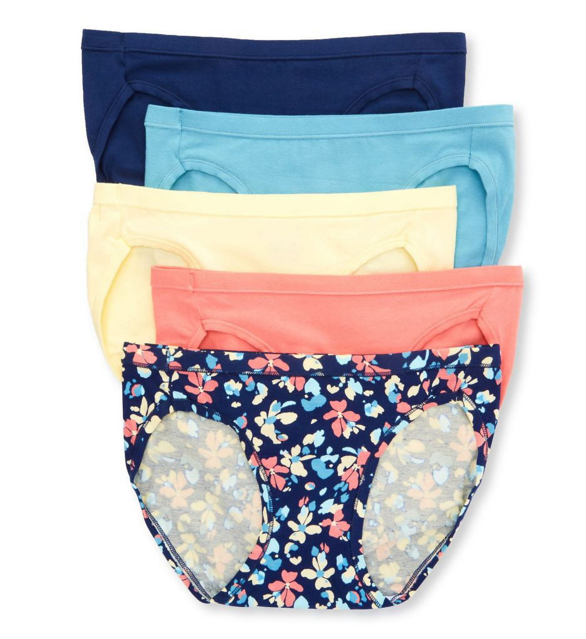 Brilliant Basics Women's Organic Cotton Blend Bikini Briefs 5 Pack - Pink &  Blue - Size 12