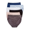 thumbnail image 1 of Women's Hanes 43H6CC Cotton Hi-Cut Panty - 6 Pack (White/Navy/Black 10), 1 of 1