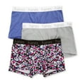 thumbnail image 1 of Women's Hanes 45UOBB Cotton Blend Boxer Brief Panty - 3 Pack (Blue/Concrete/Clover S), 1 of 1