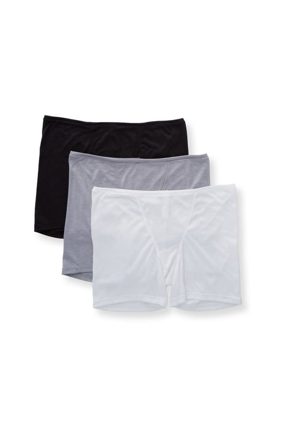 Women's Hanes 47HUBB Ultimate ComfortSoft Lounge Boxer - 3 Pack (White/GreyHthr/Black XL)